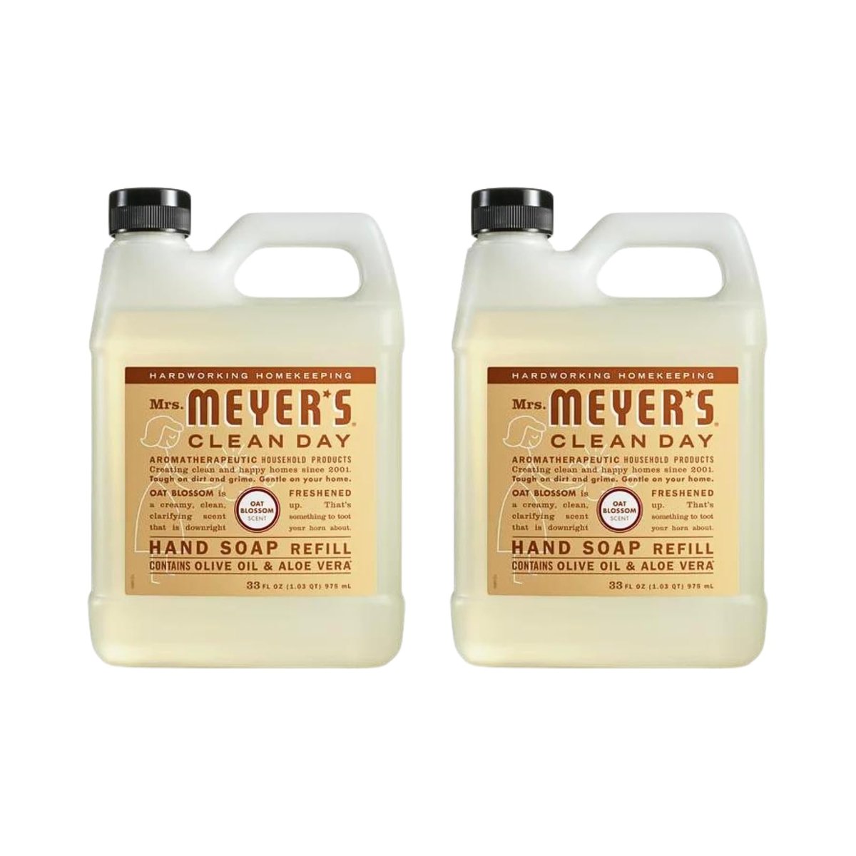 Mrs. MEYER'S Flüssigseife Nachfüllpackung, Haferblüte 33 Fl Oz (2er-Pack)