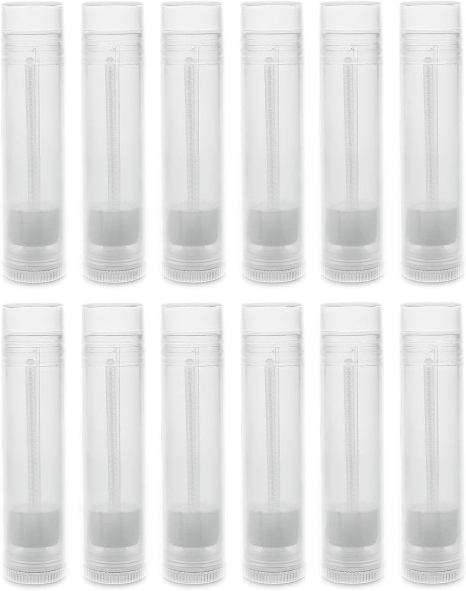 Handy Basics Lippenbalsam Leere Behältertuben 3/16 Unzen (5,5 ml) Packung mit 12 Stück Naturtransluzent
