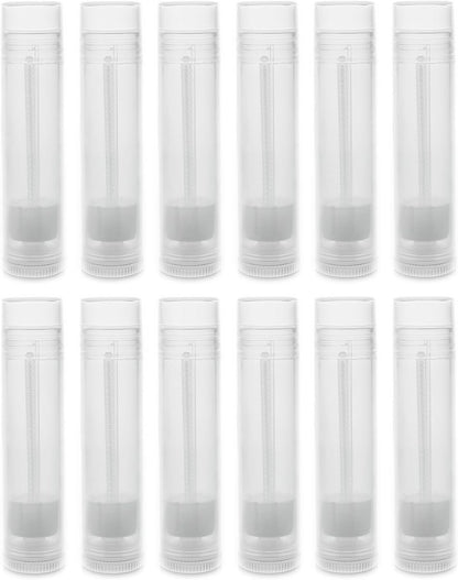 Handy Basics Lippenbalsam Leere Behältertuben 3/16 Unzen (5,5 ml) Packung mit 12 Stück Naturtransluzent