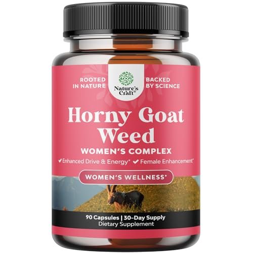 Horny Goat Weed für Frauen – Pflanzliches Hormon-Gleichgewicht, Stimmungsunterstützung & allgemeines Wohlbefinden – mit Maca-Wurzel & Tribulus Terrestris – 90 Kapseln