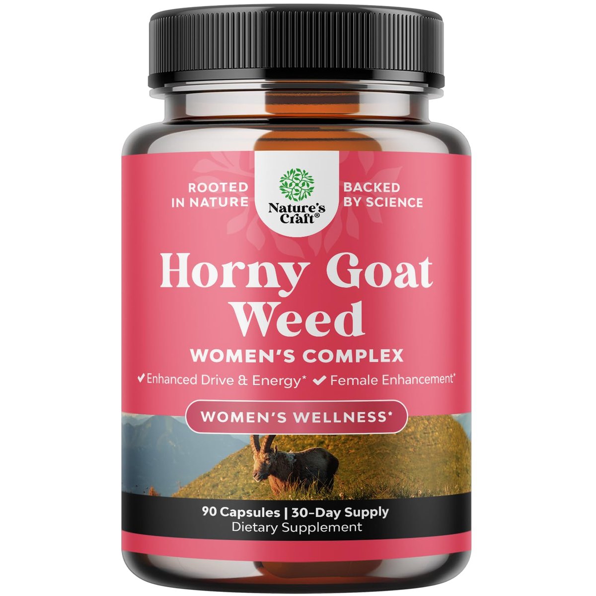Horny Goat Weed für Frauen – Pflanzliches Hormon-Gleichgewicht, Stimmungsunterstützung & allgemeines Wohlbefinden – mit Maca-Wurzel & Tribulus Terrestris – 90 Kapseln