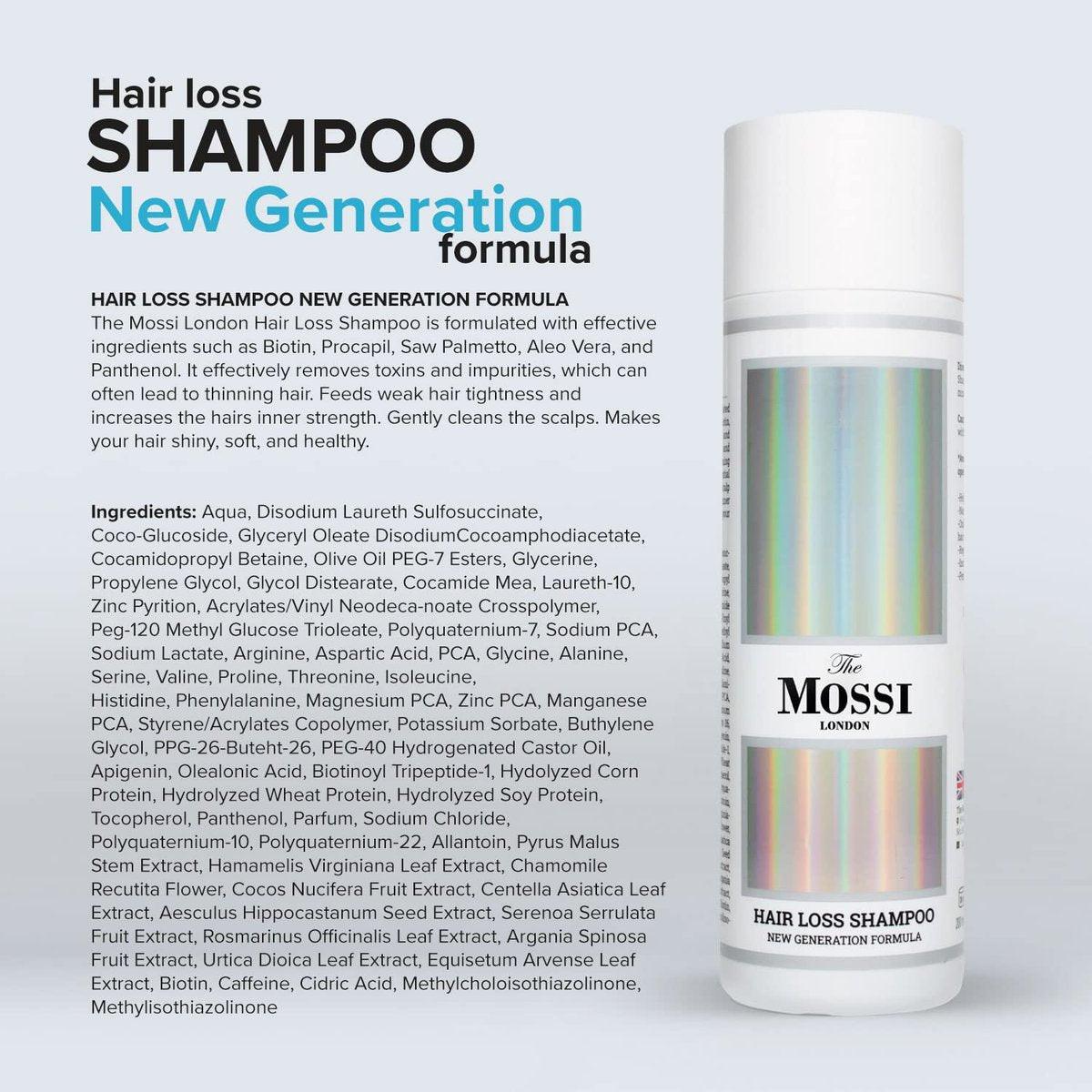 The Mossi London Haarwuchs-Shampoo für dünner werdendes Haar und alle Haartypen - 200 ml