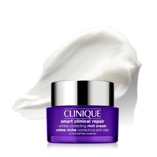 Clinique Smart Clinical Repair Wrinkle Correcting Anti-Aging Reichhaltige Gesichtscreme mit Peptiden + Hyaluronsäure für sehr trockene bis trockene Mischhaut | Feuchtigkeitsspendend, 1,7 Fl Oz