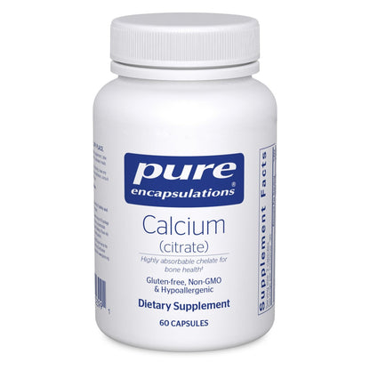 Pure Encapsulations Calcium (Citrat) – Hochwertiges Calciumcitrat für Knochen, Zähne, Darm und Herz-Kreislauf-Unterstützung* – 60 Kapseln