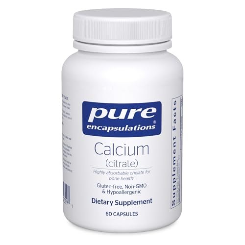 Pure Encapsulations Calcium (Citrat) – Hochwertiges Calciumcitrat für Knochen, Zähne, Darm und Herz-Kreislauf-Unterstützung* – 60 Kapseln