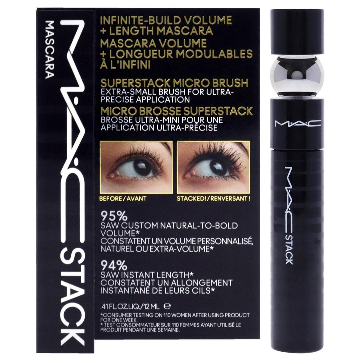 MAC Stack Mascara Superstack Micro Brush Mascara – Carbon Black, 0,41 oz
