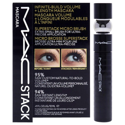 MAC Stack Mascara Superstack Micro Brush Mascara – Carbon Black, 0,41 oz