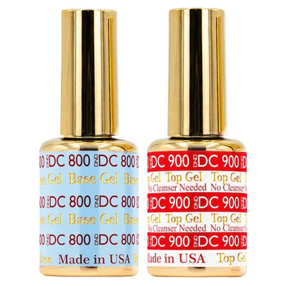 DND DC Base Gel und Top Gel Set ohne Reinigung, UV/LED Gel Base Polish 800 und No Cleanse Top Coat 900, Salonprofessionelles Gel Polish Duo, 0,6 Fl Oz Jede
