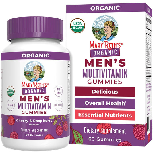 MaryRuth Organics Männer Vitamin Gummibärchen | USDA Bio | Vegan | Tägliche Multivitamine für Immununterstützung | Non-GMO | Glutenfrei | 60 Stück