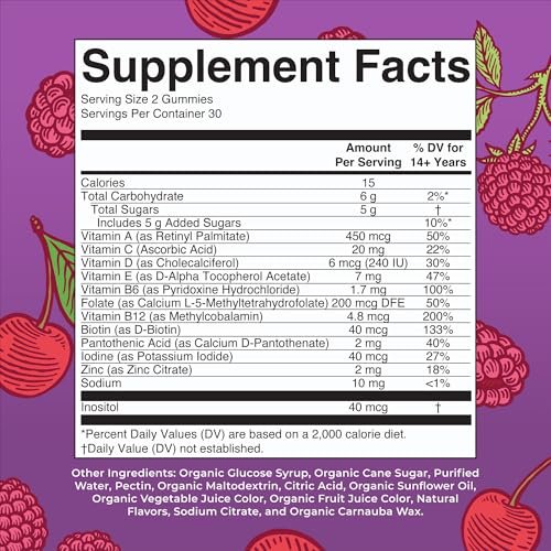 MaryRuth Organics Männer Vitamin Gummibärchen | USDA Bio | Vegan | Tägliche Multivitamine für Immununterstützung | Non-GMO | Glutenfrei | 60 Stück