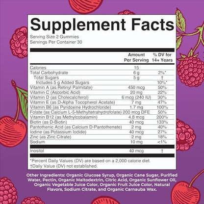 MaryRuth Organics Männer Vitamin Gummibärchen | USDA Bio | Vegan | Tägliche Multivitamine für Immununterstützung | Non-GMO | Glutenfrei | 60 Stück