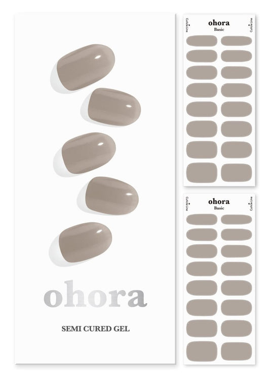 ohora Semi-Gel-Nagelstreifen N Bare Gray – 34-teiliges Set, UV/LED-kompatibel, langanhaltend & salonqualität