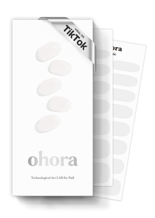 ohora Semi Cured Gel Nail Strips (N Bare Crystal) – Salon-Qualität, lange Haltbarkeit, einfache Anwendung & Entfernung – inkl. 2 Vorbereitungspads, Nagelfeile & Holzstäbchen