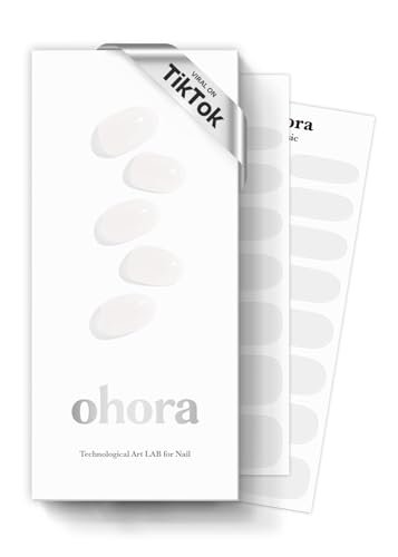 ohora Semi Cured Gel Nail Strips (N Bare Crystal) – Salon-Qualität, lange Haltbarkeit, einfache Anwendung & Entfernung – inkl. 2 Vorbereitungspads, Nagelfeile & Holzstäbchen