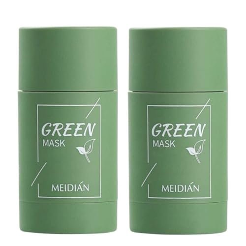 MISEDI 2er-Pack Green Tea Mask Stick für das Gesicht – Mit Grüntee-Extrakt zur Mitesserentfernung, Feuchtigkeitspflege und Tiefenreinigung der Poren für alle Hauttypen (Grüner Tee Maske)