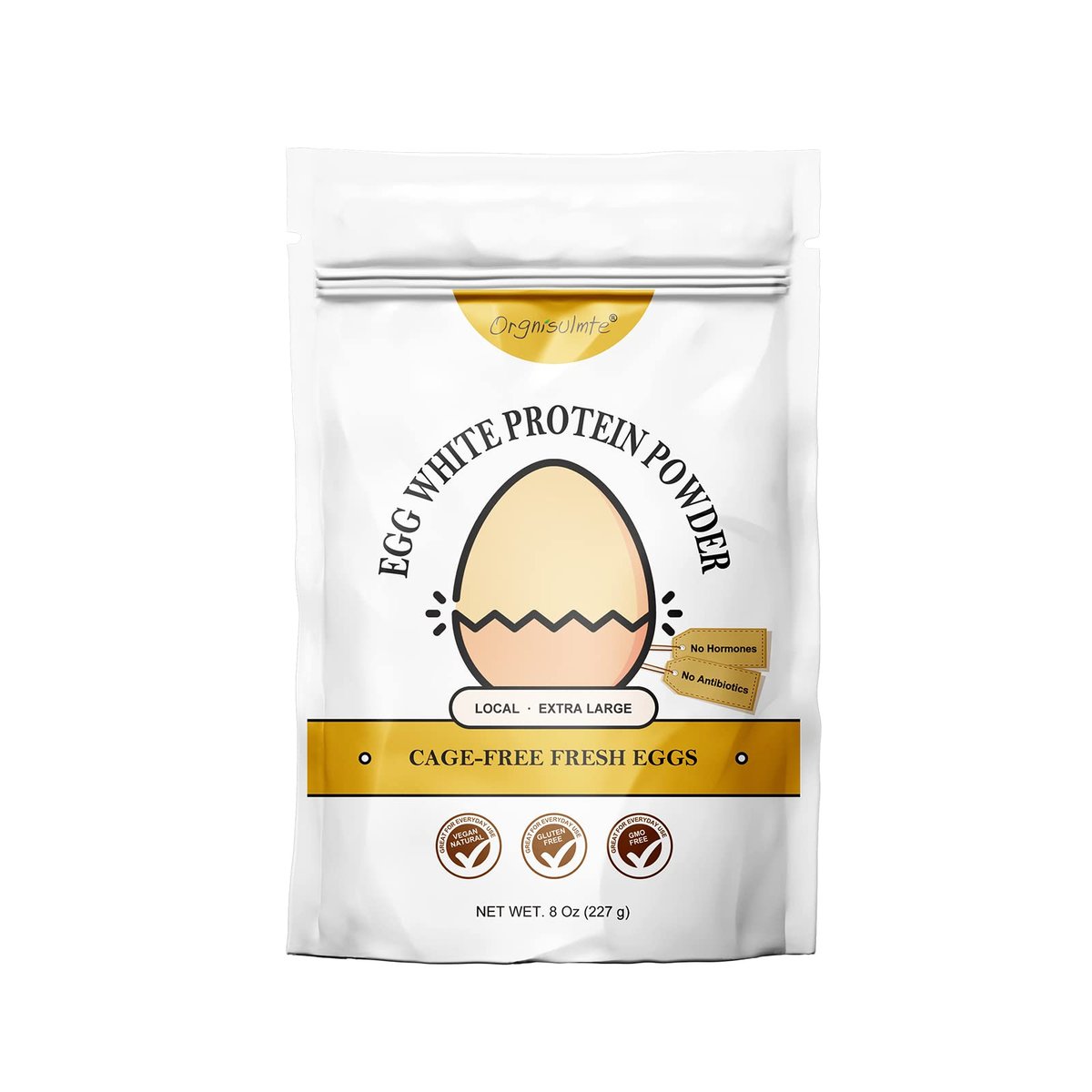 Orgnisulmte Eiklar-Proteinpulver 227 g – pasteurisiert, geschmacksneutral, glutenfrei, nicht gentechnisch verändert, aus Freilandhaltung – ideal zum Backen und für Desserts