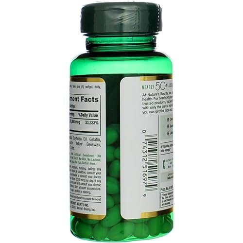 Nature's Bounty Biotin 10.000 mcg – Unterstützt gesundes Haar, Haut und Nägel – Schnell freisetzende Softgels – 120 Stück