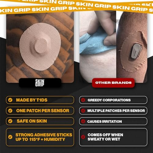 Skin Grip Klebepflaster kompatibel mit Dexcom G7 & Stelo CGM – wasserdicht & schweißfest, sichere Haftung für 10-15 Tage – 20er Pack, Tan