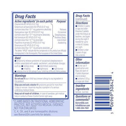 Boiron SleepCalm Kinderschlafhilfe für tiefen, erholsamen Schlaf - Melatoninfrei und nicht gewohnheitsbildend - 2 Packungen (160 Pellets)