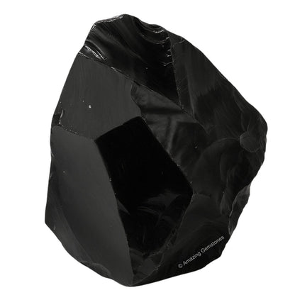 Amazing Gemstone Schwarzer Obsidian Rohstein – Natürliche Heilsteine für Tumbling und DIY (2 Stücke)