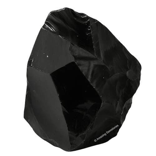 Amazing Gemstone Schwarzer Obsidian Rohstein – Natürliche Heilsteine für Tumbling und DIY (2 Stücke)