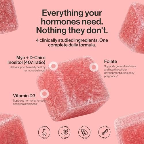 Kindnature Myo-Inositol & D-Chiro Inositol Gummis für Frauen – 2000mg + 50mg, Ideales 40:1 Verhältnis – mit Vitamin D & Folsäure – Hormonbalance & Fruchtbarkeitsunterstützung – Vegan, Wassermelonengeschmack (120 Gummis)