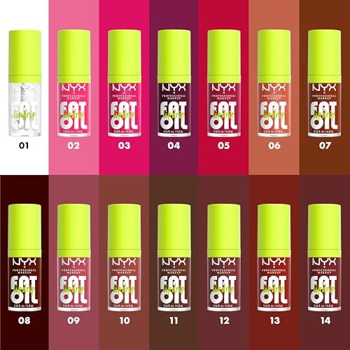 NYX PROFESSIONAL MAKEUP Fat Oil Lip Drip, feuchtigkeitsspendender Lipgloss, vegane getönte Formel, bis zu 12 Stunden Feuchtigkeit - Status Update (Reichhaltiges Schokoladenbraun)