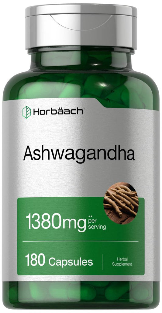 Horbäach Ashwagandha-Wurzel-Präparat | 180 Kapseln | für Frauen und Männer | Kräuterextrakt | Nicht-GVO, Glutenfrei