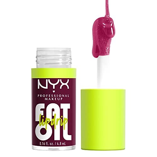 NYX PROFESSIONAL MAKEUP Fat Oil Lip Drip – Feuchtigkeitsspendender Lipgloss, vegane Formel, Farbe: That's Chic (Deep Berry)