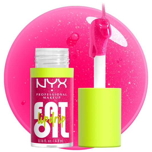 NYX PROFESSIONAL MAKEUP Fat Oil Lip Drip – Feuchtigkeitsspendender Lip Oil Gloss, vegane, getönte Formel, bis zu 12 Stunden Feuchtigkeit – Supermodel (schimmerndes Magenta)