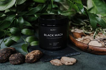 40-fache Stärke Bio Schwarze Maca-Wurzel mit Ashwagandha – Höchste Potenz Schwarze Maca Kapseln für Männer 40:1 Extrakt – 100% reine peruanische Maca Gelatinisierte Maca-Wurzel Pulver Pillen