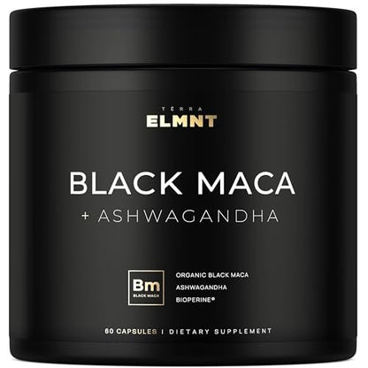 40-fache Stärke Bio Schwarze Maca-Wurzel mit Ashwagandha – Höchste Potenz Schwarze Maca Kapseln für Männer 40:1 Extrakt – 100% reine peruanische Maca Gelatinisierte Maca-Wurzel Pulver Pillen