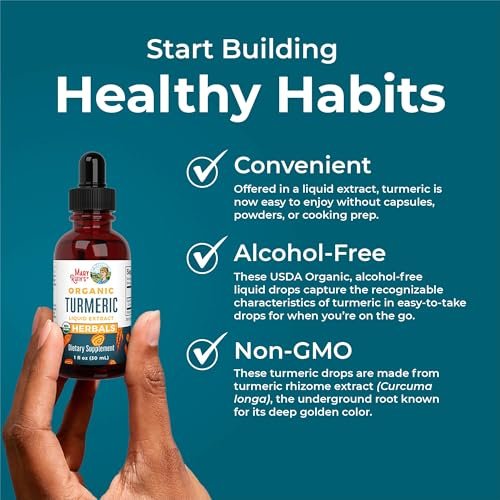 MARYRUTH'S Organics Bio Kurkuma Flüssigextrakt | Zuckerfrei | USDA Bio | Kurkuma Supplement | Nicht-GVO | Glutenfrei | Vegan | Alkoholfreie Tinktur | 30 ml