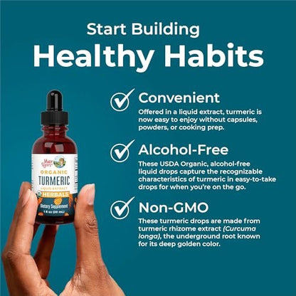 MARYRUTH'S Organics Bio Kurkuma Flüssigextrakt | Zuckerfrei | USDA Bio | Kurkuma Supplement | Nicht-GVO | Glutenfrei | Vegan | Alkoholfreie Tinktur | 30 ml
