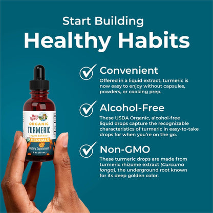 MARYRUTH'S Organics Bio Kurkuma Flüssigextrakt | Zuckerfrei | USDA Bio | Kurkuma Supplement | Nicht-GVO | Glutenfrei | Vegan | Alkoholfreie Tinktur | 30 ml