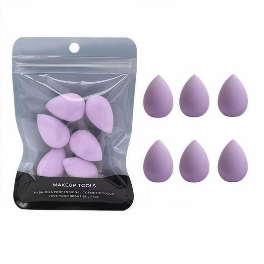 6-teiliges Mini Make-up Schwamm Set – Kleine Beauty Blender für Foundation, Puder, Concealer, Highlighter und Lidschatten (Lila)