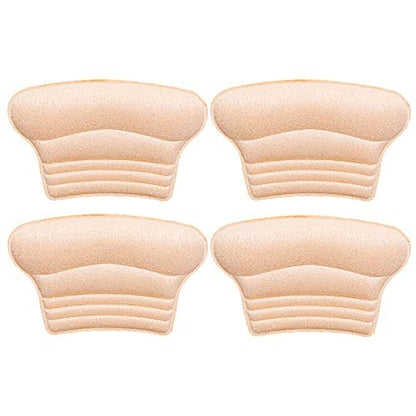 WLLHYF Fersengripps für Kinder – 4 Stück selbstklebende Fersenpolster gegen Blasen und Reibung, für zu große Schuhe, passend für Kleinkinder, Jungen, Mädchen und Frauen (Hautfarbe, 2 Paar)