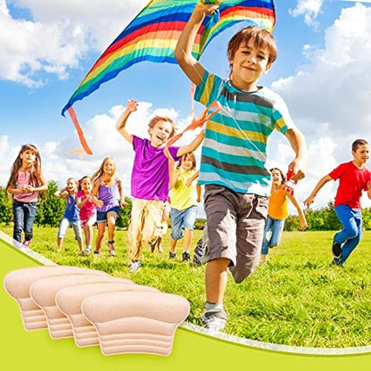 WLLHYF Fersengripps für Kinder – 4 Stück selbstklebende Fersenpolster gegen Blasen und Reibung, für zu große Schuhe, passend für Kleinkinder, Jungen, Mädchen und Frauen (Hautfarbe, 2 Paar)