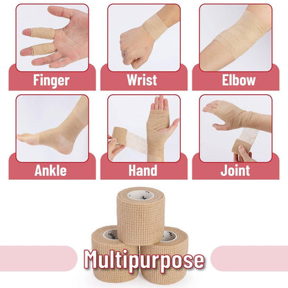 Mr. Pen Selbstklebende Bandage, 2" x 5 Yards, 6er Pack, hautfarben, elastische Kohäsivbandage für Sport, Handgelenk, Knöchel und Tierpflege, Grifftape, selbsthaftend, hochelastisch zur Verletzungsunterstützung
