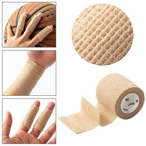 Mr. Pen Selbstklebende Bandage, 2" x 5 Yards, 6er Pack, hautfarben, elastische Kohäsivbandage für Sport, Handgelenk, Knöchel und Tierpflege, Grifftape, selbsthaftend, hochelastisch zur Verletzungsunterstützung