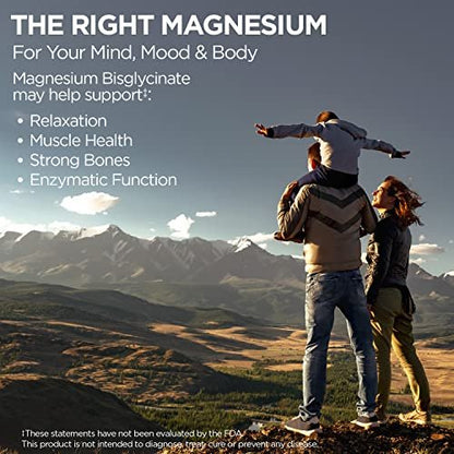 KAL Chelated Magnesium Bisglycinate – Hochdosiertes Magnesiumpräparat für Entspannung, Knochengesundheit, Nerven- und Muskelfunktion – Vegan, Glutenfrei, 180 Tabletten (60 Portionen)