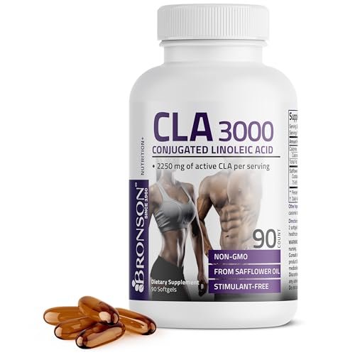 Bronson CLA 3000 – Hochdosiertes konjugiertes Linolsäure-Präparat zur Unterstützung des Gewichtsmanagements und des Muskelaufbaus, 90 Softgel-Kapseln