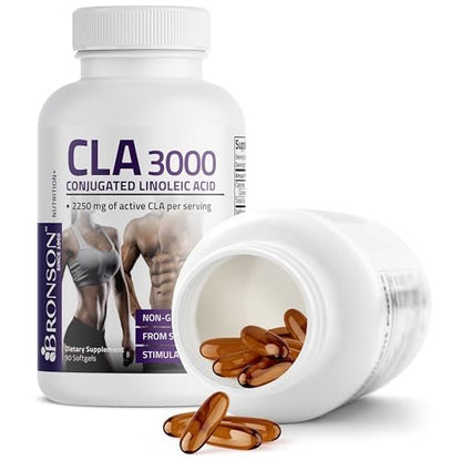 Bronson CLA 3000 – Hochdosiertes konjugiertes Linolsäure-Präparat zur Unterstützung des Gewichtsmanagements und des Muskelaufbaus, 90 Softgel-Kapseln