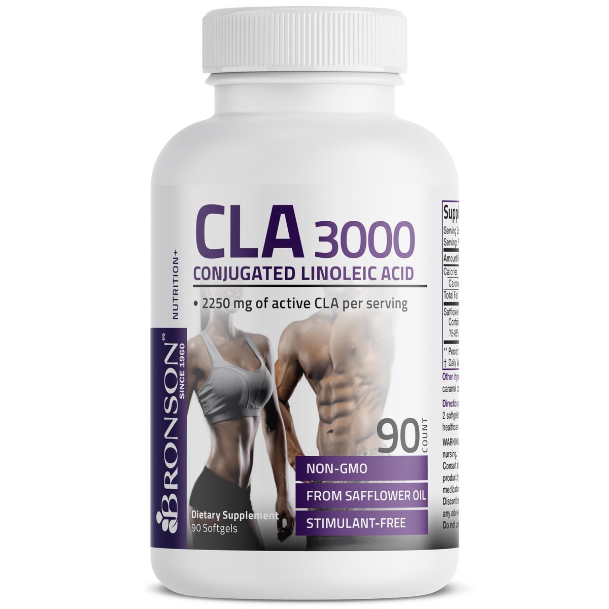 Bronson CLA 3000 – Hochdosiertes konjugiertes Linolsäure-Präparat zur Unterstützung des Gewichtsmanagements und des Muskelaufbaus, 90 Softgel-Kapseln