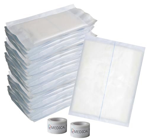 Vakly ABD Kombi Bauchkompressen 8" x 7½" (24er Pack) – Sterile, saugfähige, nicht haftende Wundauflage, einzeln verpackt, ideal für Erste Hilfe und Notfälle