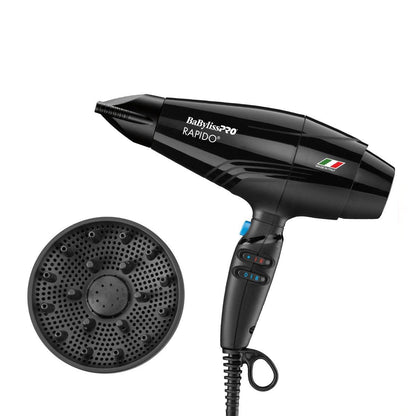 BaBylissPRO Nano Titanium Rapido 2000-Watt Haartrockner – Profi-Haartrockner in Schwarz