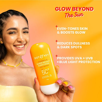 DOT & KEY Vitamin C + E Sonnenschutz SPF 50 | Wasserleichter, UVA/UVB & Blaulichtschutz | Flüssig-SPF 50 | Für alle Hauttypen | 50g (1,76 oz), 1er-Pack
