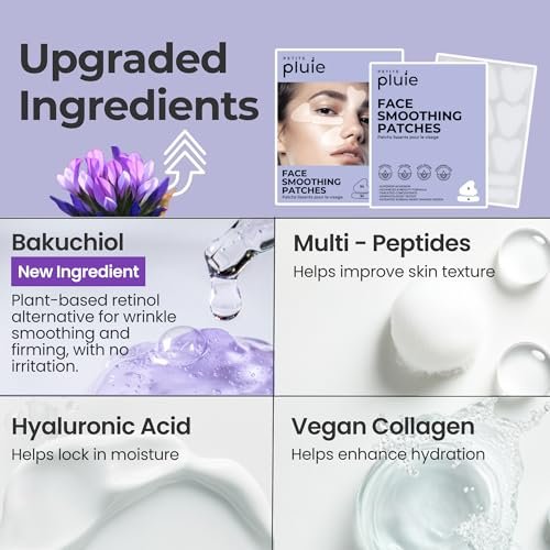 PETITE PLUIE Face Smoothing Wrinkle Patches (78 Stück) | Anti-Aging Nachtpflege mit Bakuchiol, Kollagen & Peptiden | Für Stirnfalten, Krähenfüße & Lachfalten | Hergestellt in Korea