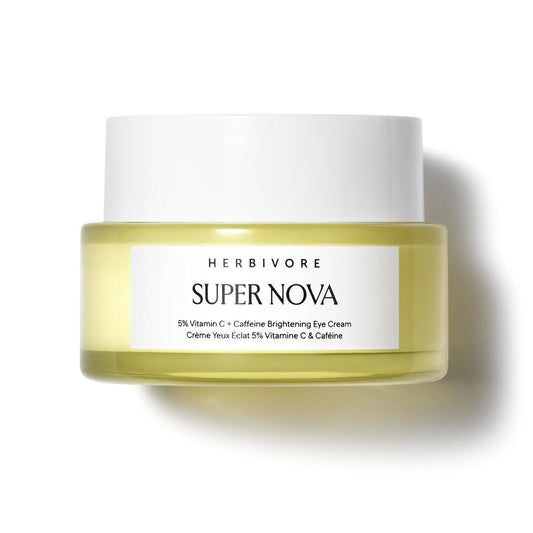 HERBIVORE Super Nova Augencreme – 5% THD Vitamin C & Koffein, Reduziert Augenringe & Schwellungen, Strafft die Augenpartie, Pflanzenbasiert, Vegan, Tierversuchsfrei, 15 ml