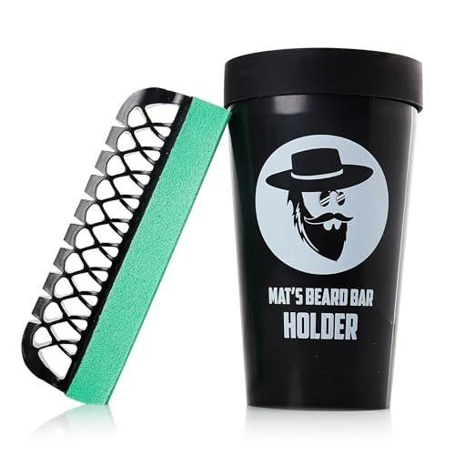 Mat's Beard Bar® - Pro (V2.0) & Halter - FLEXIBEL - Beseitigt Bartstoppeln nach der Rasur von Waschbecken und Arbeitsplatten - Bestes Geschenk für Männer